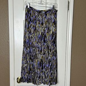 TanJay Boho Broomstick Crinkle Peasant Skirt Maxi Fairy Coastal Sz 8P Geometric